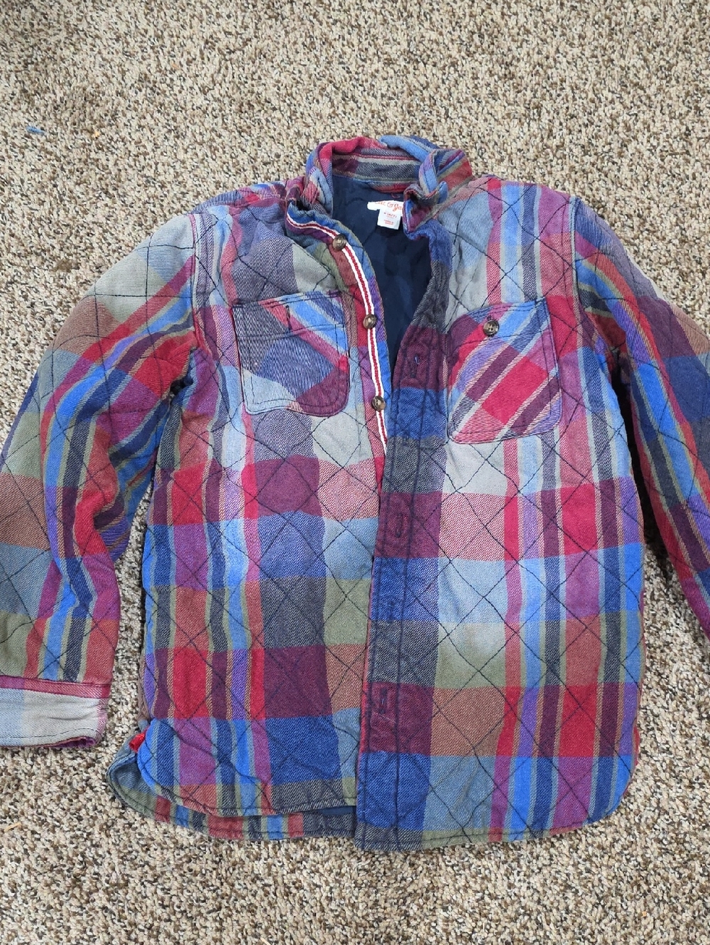 Cat & Jack Red Blue Green Plaid Quilted Jacket